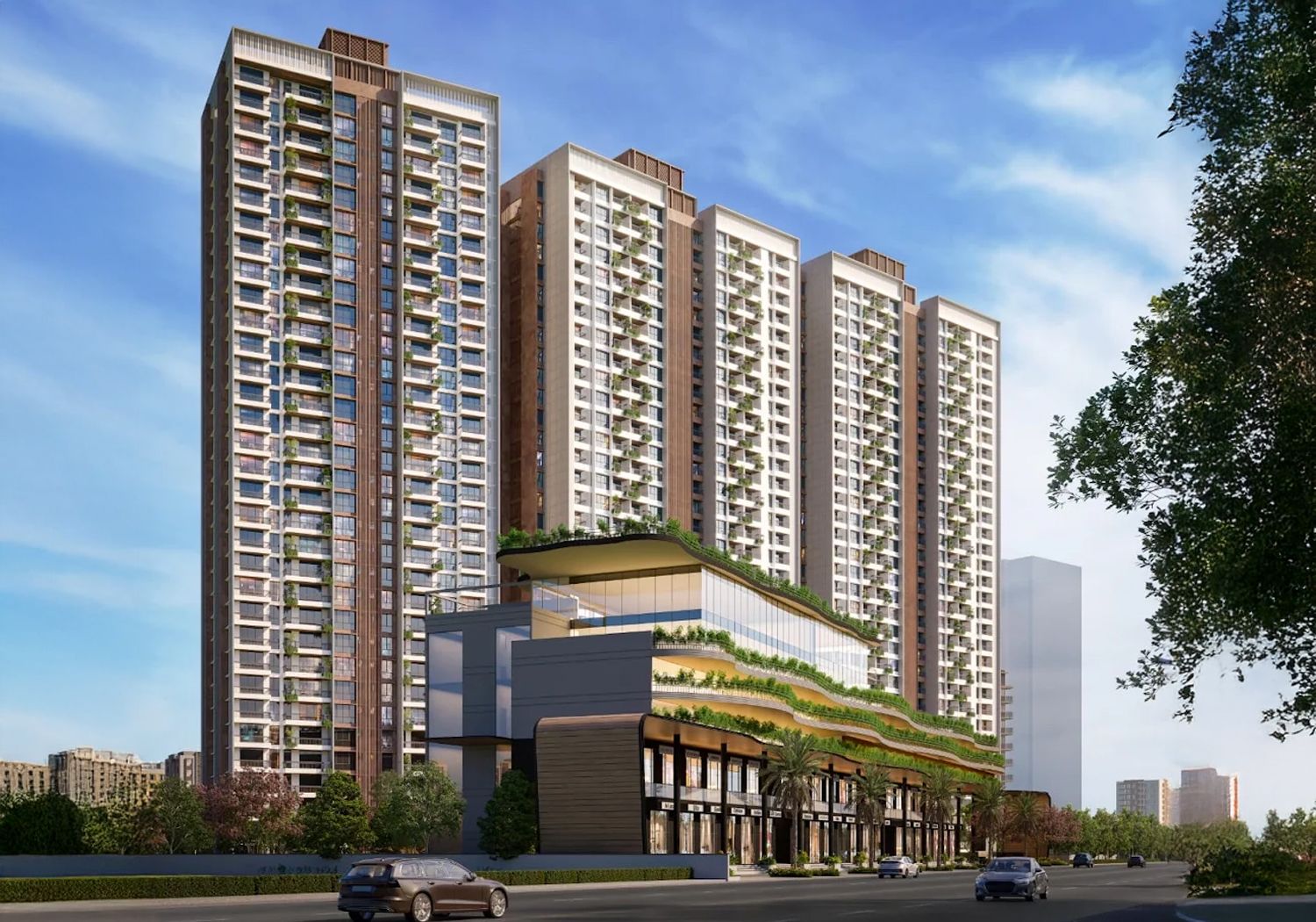 Exterior view of Austin Yana &mdash; photo gallery, images, brochure, amenities, cost sheet, price breakup, availability details, RERA number, RERA certificate, possession date, layout plan, logo, floor plan, master plan, and location map showcasing project highlights and features.