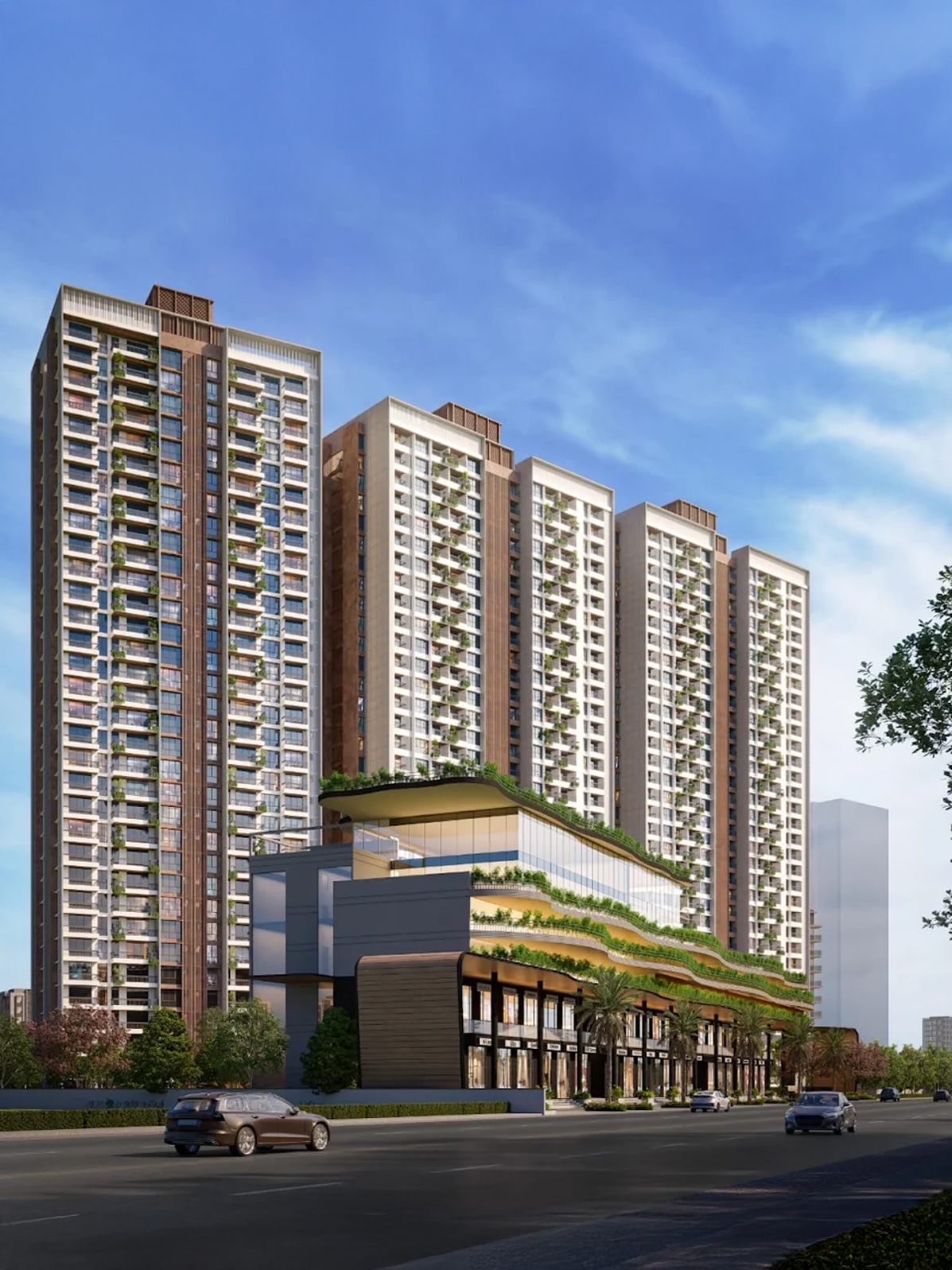 Exterior view of Austin Yana &mdash; photo gallery, images, brochure, amenities, cost sheet, price breakup, availability details, RERA number, RERA certificate, possession date, layout plan, logo, floor plan, master plan, and location map showcasing project highlights and features.